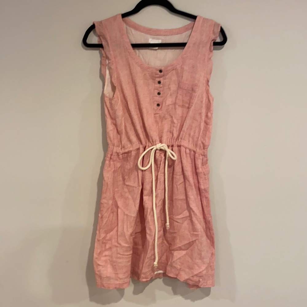 RED GAME DAY DRESS WITH ROPE DRAWSTRING SZ M